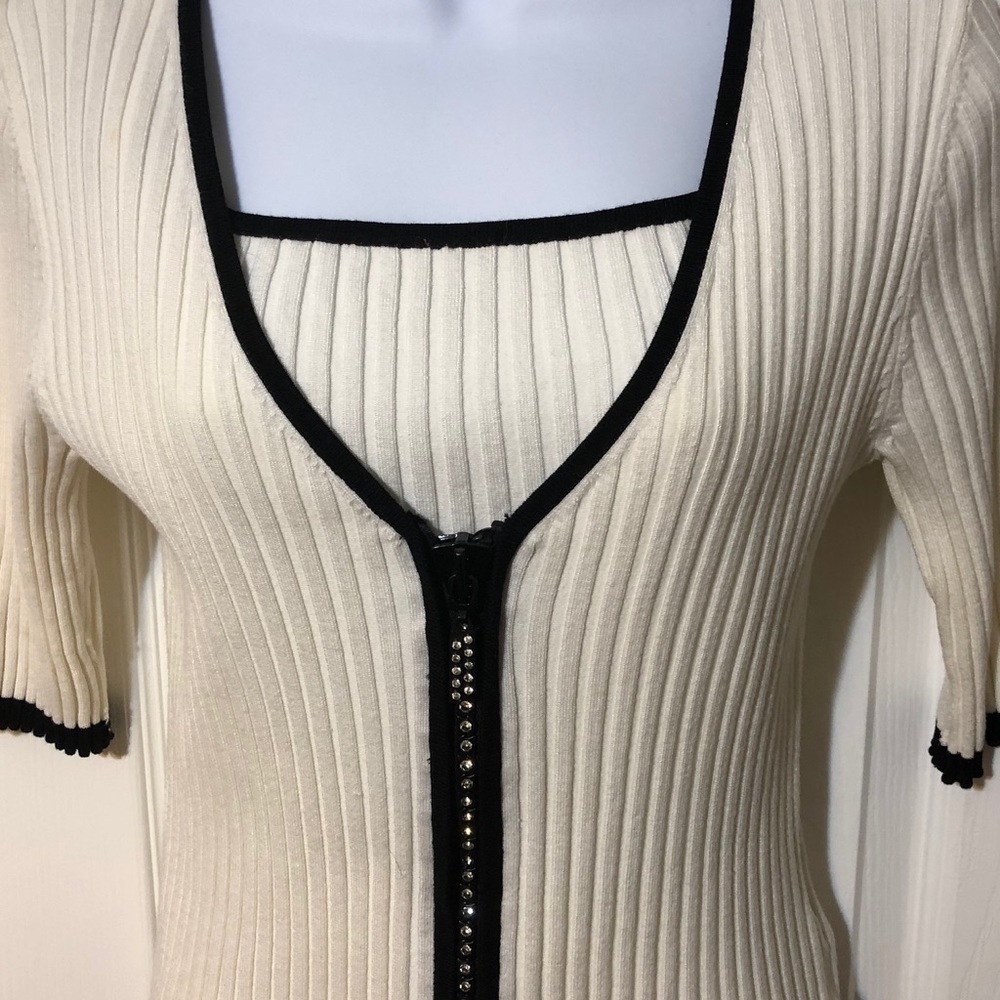 BELLDINI White stretch Cardigan sweater TOP SMALL
